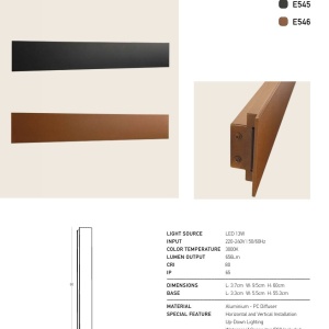 Aplica perete exterior design liniar IP65 Aura cafeniu 60cm - Img 5
