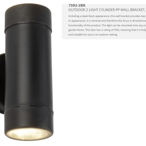 Aplica perete exterior IP44 Up and Down 7592-2BK SRT 75097 universul-luminii.ro