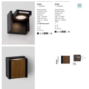 Aplica perete exterior LED IP65 Kioo aspect de lemn 251387 universul-luminii.ro