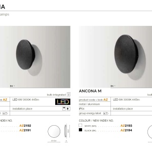 Aplica perete LED ambientala IP54 ANCONA M alba 70617 universul-luminii.ro