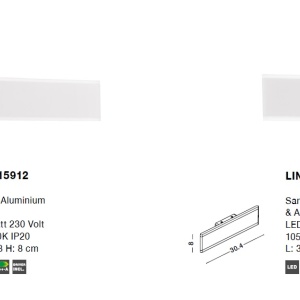 Aplica perete LED design modern ambiental Line 16W NVL-9115908 76857 universul-luminii.ro