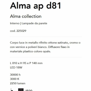 Aplica perete LED pentru oglinda, tablou ALMA AP D81 BIANCO 65987 universul-luminii.ro