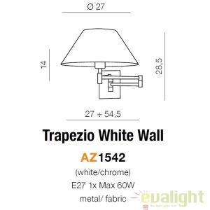 Aplica perete moderna cu brat directionabil Trapezio 50317 universul-luminii.ro