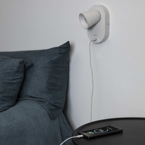 Aplica perete moderna cu USB charger CORB alba 40135 89917 universul-luminii.ro