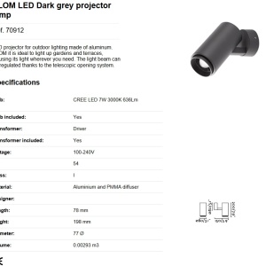 Aplica tip Proiector LED de exterior IP54 PLOM 82017 universul-luminii.ro