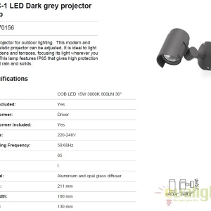 Aplica tip proiector LED iluminat exterior design modern FOC-1 70156 49777 universul-luminii.ro