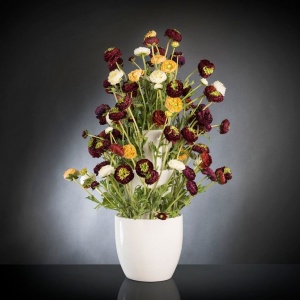 Aranjament floral, decor festiv design LUX, BABILON RANUNCOLO BIG 95cm, multicolor