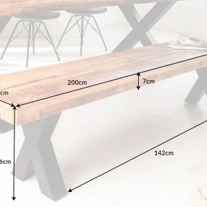 Banca industrial style Iron Craft mango, 200cm A-6540159 VC - Img 6
