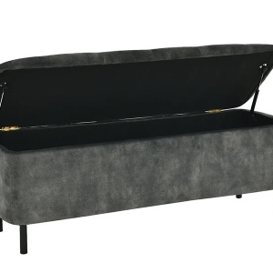 Bancheta cu spatiu de depozitare Catifea Verde inchis, EN VOGUE 120cm - Img 4