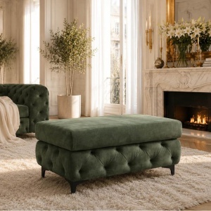 Bancheta design Chesterfield, Catifea verde inchis, MODERN BAROCK