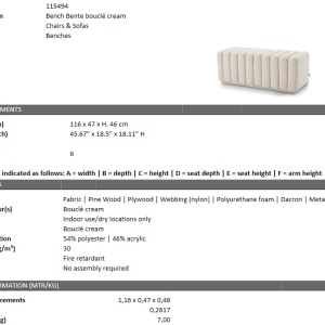 Bancheta design LUX Bente, boucle crem 115494 HZ - Img 7