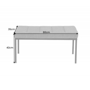 Bancheta tapitata design modern Boutique 80cm, galben mustar - Img 2