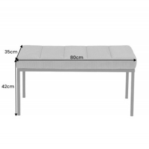 Bancheta tapitata design modern Boutique 80cm, gri deschis - Img 2
