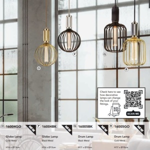 Bec decorativ E27 LED dimabil, metalic Drum Lamp negru 139567 universul-luminii.ro