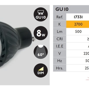BEC LED GU10 8W 4000K dimabil lumina neutra 17332 50547 universul-luminii.ro