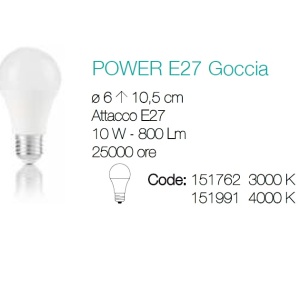 Bec LED POWER E27 10W GOCCIA 4000K 151991 65157 universul-luminii.ro