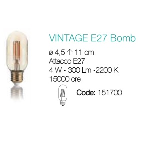 Bec LED VINTAGE E27 4W BOMB 151700 65107 universul-luminii.ro