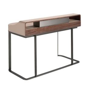 Birou deosebit design LUX Walnut-Leatherette Mink - Img 2