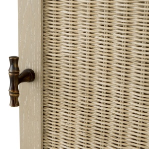 Birou Design LUX, Lemn, Rattan, Borchard stejar albit - Img 6