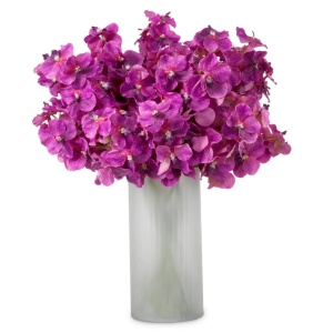 Buchet artificial LUX din 24 fire orhidee fuchsia, Vanda Orchids
