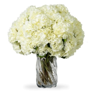 Buchet artificial LUX din 48 de hortensii albe, Hydrangeas