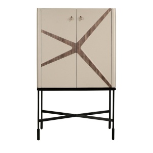 Bufet, Bar design LUX furnir de nuc si piele High sideboard - Img 2