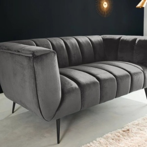 Canapea 2 locuri design elegant Noblesse, gri - Img 7