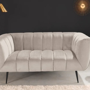 Canapea 2 locuri design elegant Noblesse, sampanie - Img 6