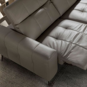 Canapea 2 locuri design italian, Functia Relax, Cowhide gri - Img 7