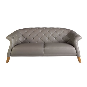 Canapea 2 locuri design LUX Chester Grey Leather - Img 4