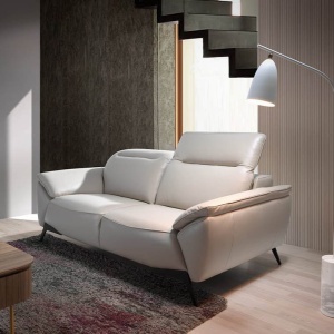 Canapea 2 locuri eleganta, design italian Cowhide leather taupe grey