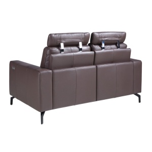 Canapea 2 locuri, functie relax, tapitat cu piele Chocolate Brown - Img 6