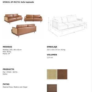 Canapea 3 locuri design elegant LUX Brown leather - Img 9