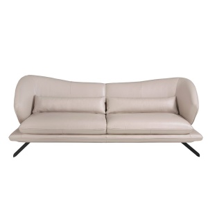 Canapea 3 locuri eleganta cu spatar original Cowhide leather taupe grey - Img 8
