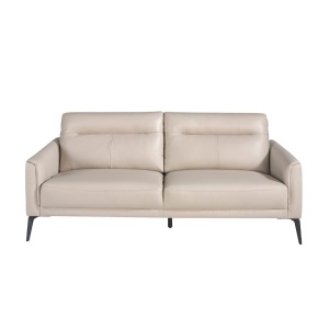 Canapea 3 locuri eleganta, design italian Cowhide leather taupe grey - Img 4