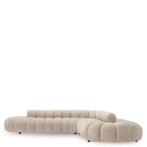 Canapea asimetrica modern LUX Alison, Creststone beige - Img 3