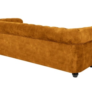 Canapea clasica stil englezesc Chesterfield 3 locuri, galben mustar - Img 10