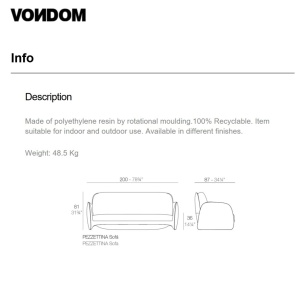 Canapea de exterior / interior design modern premium PEZZETTINA SOFA 56011 Vondom - Img 12