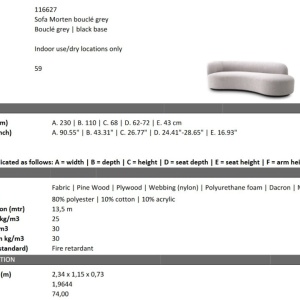 Canapea design LUX Morten, Boucle grey - Img 2