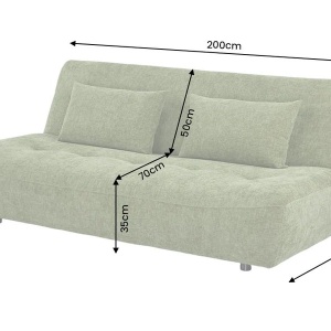 Canapea extensibila, chenille verde, ELYPSE 200cm - Img 8