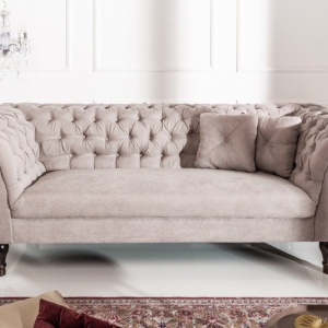 Canapea fixa eleganta Paris Chesterfield greige - Img 4