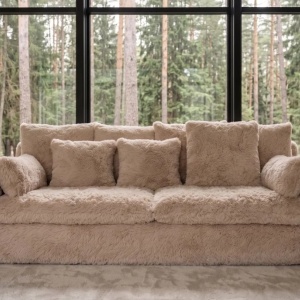 Canapea mare YETI cu 3 locuri, material plusat cu fir lung - Img 7