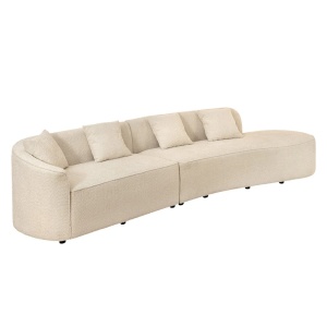 Canapea semicirculara XXL, Tesatura Boucle, Bej, ATELIER L 330cm, A-46548 VC
