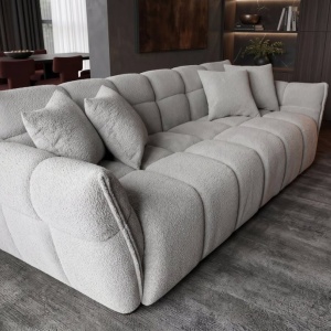 Canapea XXL CLOUD 260cm, material boucle gri - Img 7