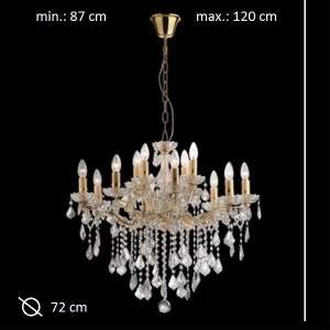 Candelabru 12 brate cristal Venezian FLORIAN SP12 ORO 035611 46137 universul-luminii.ro