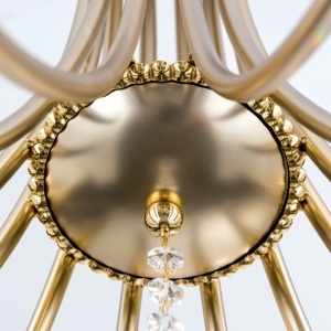 Candelabru 12 brate stil clasic cu cristale Swarovski Giada auriu mat 68617 universul-luminii.ro