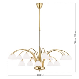 Candelabru 15 brate elegant design modern OPALDESIGN, auriu mat - Img 5