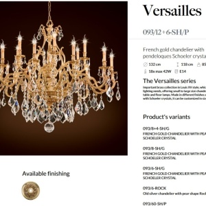 Candelabru 18 brate LUX cu cristale Scholer, Versailles 144567 universul-luminii.ro