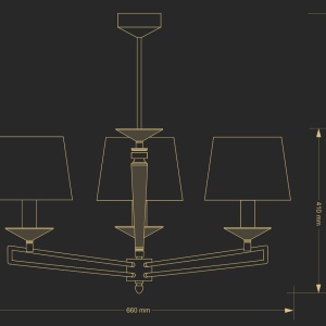 Candelabru 3 brate design clasic realizata manual Zola 78977 universul-luminii.ro