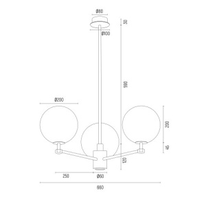 Candelabru 3 brate design modern Paloma 226377 universul-luminii.ro